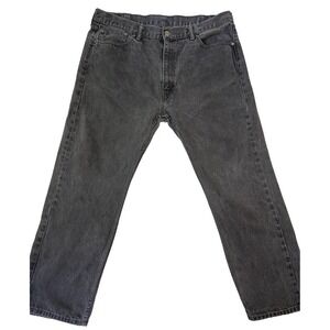 Levis 505 Jeans Mens 40x30 Gray Dark Wash Denim Cotton Roomy Fit Straight Leg